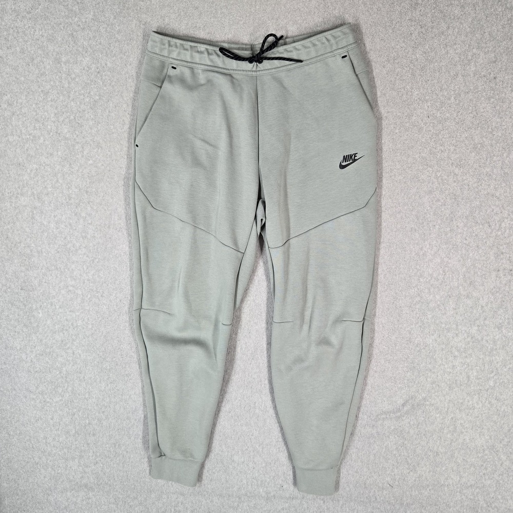Nike Men Pants M Light Green Sweatpants Tech Fleece Jogger Zipper Logo